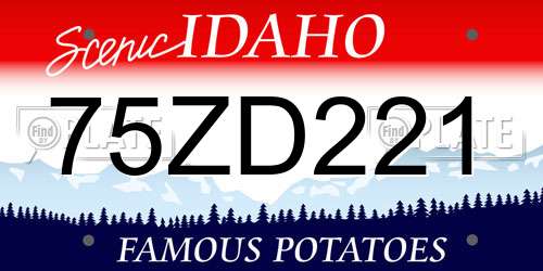 75ZD221 Idaho License Plate