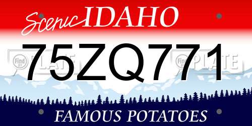 75ZQ771 Idaho License Plate