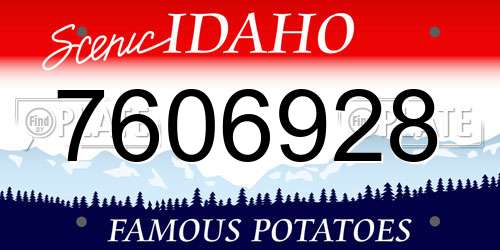 7606928 Idaho License Plate