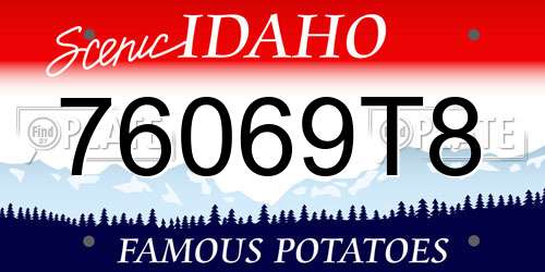 76069T8 Idaho License Plate