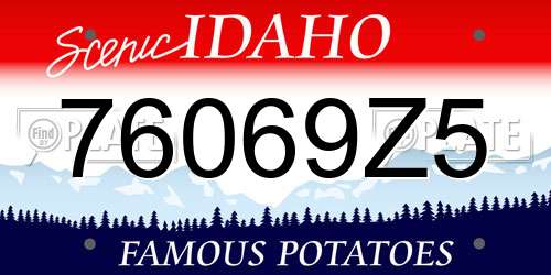 76069Z5 Idaho License Plate