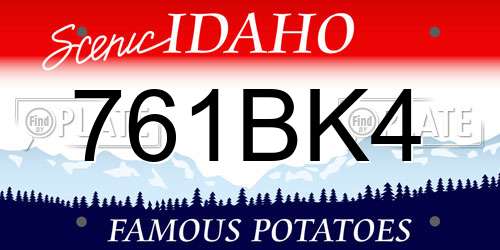 761BK4 Idaho License Plate