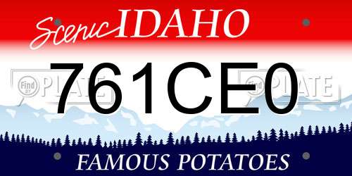 761CE0 Idaho License Plate