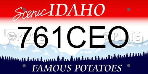 761CEO Idaho License Plate