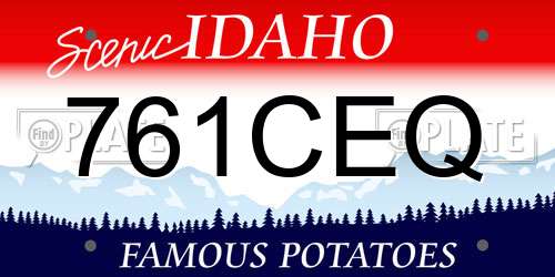 761CEQ Idaho License Plate