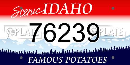 76239 Idaho License Plate