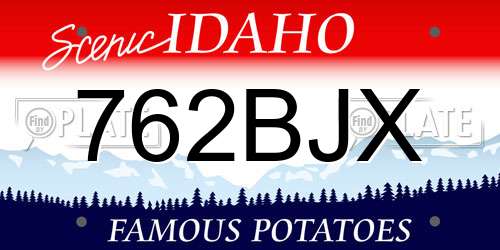 762BJX Idaho License Plate