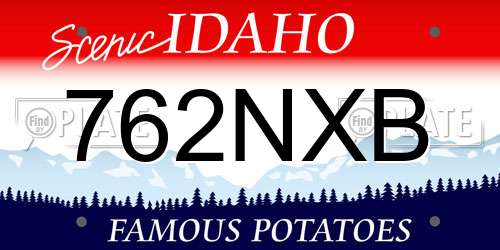 762NXB Idaho License Plate