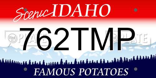 762TMP Idaho License Plate