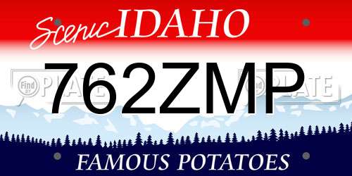 762ZMP Idaho License Plate