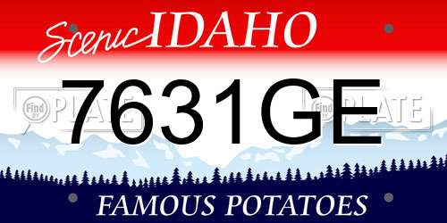 7631GE Idaho License Plate
