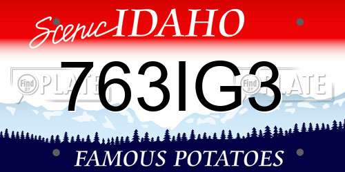 763IG3 Idaho License Plate