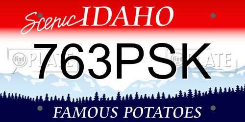 763PSK Idaho License Plate
