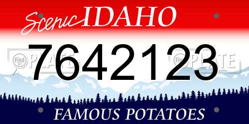 7642123 Idaho License Plate