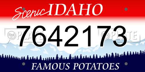 7642173 Idaho License Plate