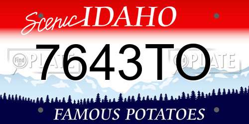 7643TO Idaho License Plate
