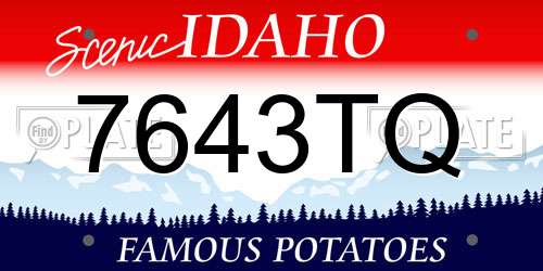 7643TQ Idaho License Plate