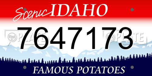 7647173 Idaho License Plate