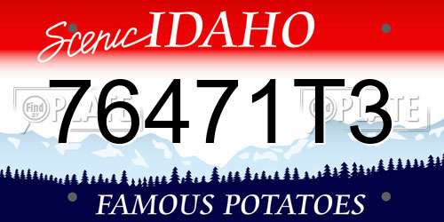 76471T3 Idaho License Plate
