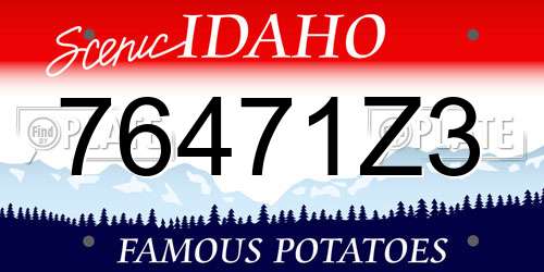 76471Z3 Idaho License Plate