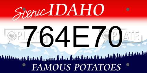 764E70 Idaho License Plate