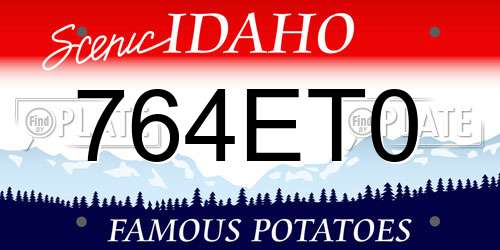 764ET0 Idaho License Plate