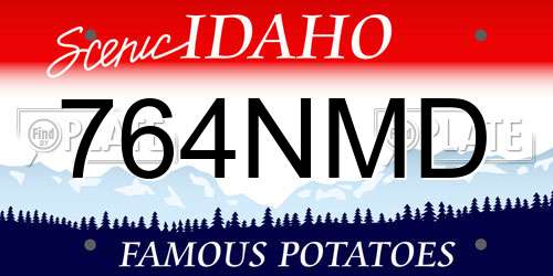 764NMD Idaho License Plate