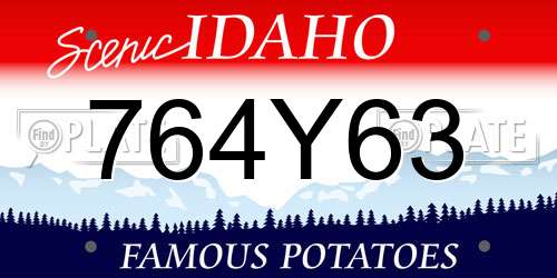 764Y63 Idaho License Plate