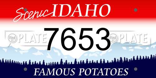 7653 Idaho License Plate
