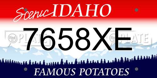 7658XE Idaho License Plate