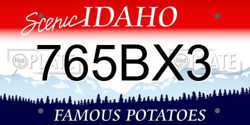 765BX3 Idaho License Plate