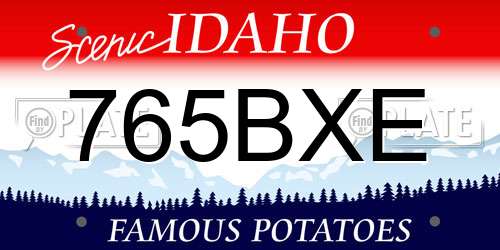 765BXE Idaho License Plate