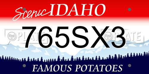 765SX3 Idaho License Plate
