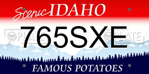 765SXE Idaho License Plate