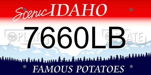 7660LB Idaho License Plate