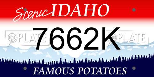 7662K Idaho License Plate