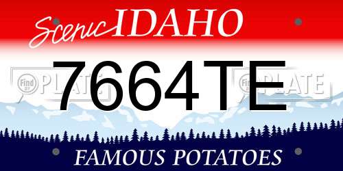 7664TE Idaho License Plate