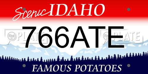 766ATE Idaho License Plate