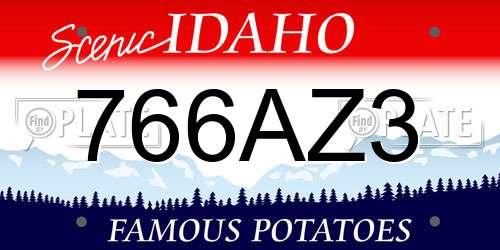 766AZ3 Idaho License Plate