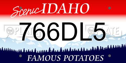 766DL5 Idaho License Plate