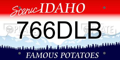 766DLB Idaho License Plate