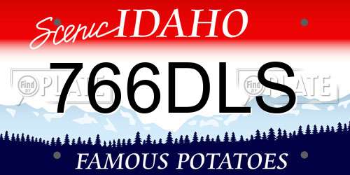 766DLS Idaho License Plate
