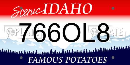 766OL8 Idaho License Plate