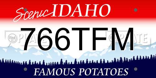 766TFM Idaho License Plate