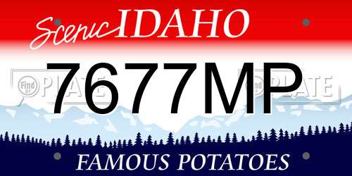 7677MP Idaho License Plate