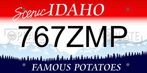 767ZMP Idaho License Plate