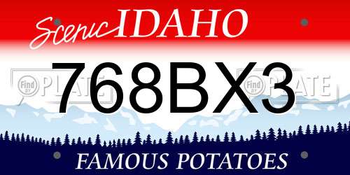 768BX3 Idaho License Plate
