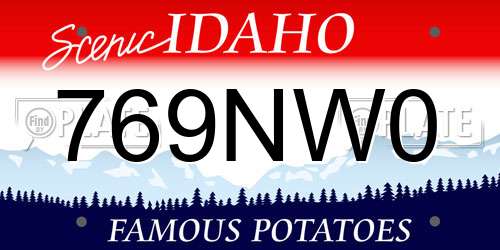 769NW0 Idaho License Plate