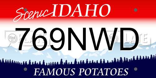 769NWD Idaho License Plate