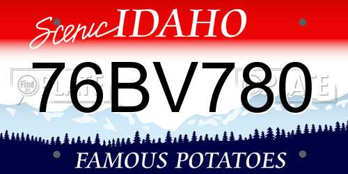 76BV780 Idaho License Plate